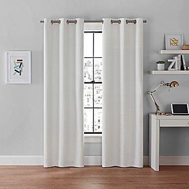 Brookstone&reg; Galaxy 84-Inch 100% Blackout Grommet Window Curtain Panels in Ivory (Set of 2). View a larger version of this product image.