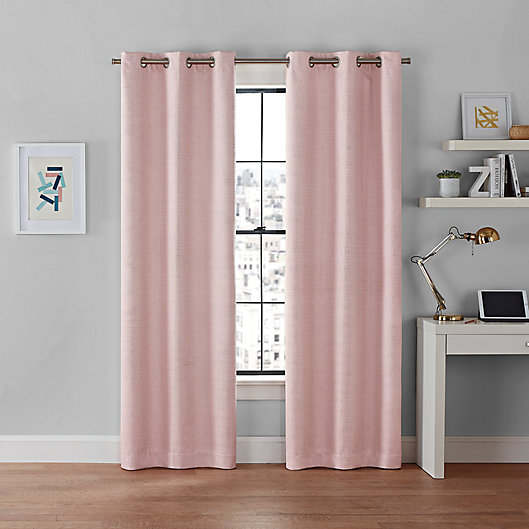 Alternate image 1 for Brookstone® Galaxy 63-Inch 100% Blackout Grommet Window Curtain Panels in Pink (Set of 2)