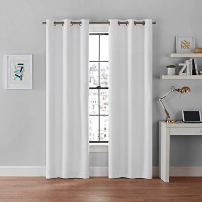 Brookstone&reg; Galaxy 63-Inch 100% Blackout Grommet Window Curtain Panels in White (Set of 2)