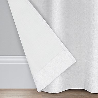 Brookstone&reg; Galaxy 108-Inch 100% Blackout Grommet Window Curtain Panels in White (Set of 2). View a larger version of this product image.