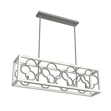 Hunter&reg; Gablecrest 4-Light Linear Chandelier in Concrete. View a larger version of this product image.