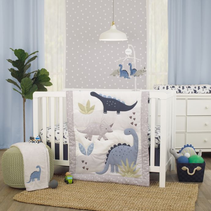 carter's® Dino Adventure 3Piece Crib Bedding Set in Grey buybuy BABY
