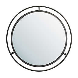 Glitzhome® 24-Inch Round Deluxe Metal Mirror in Black
