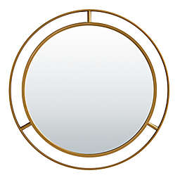 Glitzhome® 28-Inch Round Oversized Glam Metal Mirror in Gold