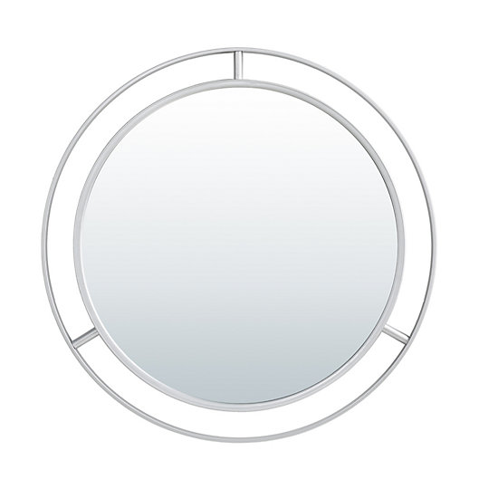 Alternate image 1 for Glitzhome® 28-Inch Round Oversized Deluxe Metal Mirror in Silver