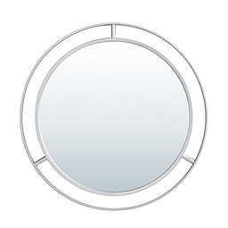 Glitzhome® 28-Inch Round Oversized Deluxe Metal Mirror in Silver