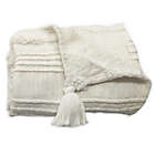 Alternate image 0 for Bee &amp; Willow&trade; Textured Stripe Fringe Throw Blanket in White