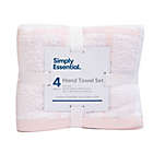 Alternate image 3 for Simply Essential&trade; Cotton 4-Piece Hand Towel Set in Rosewater Blush