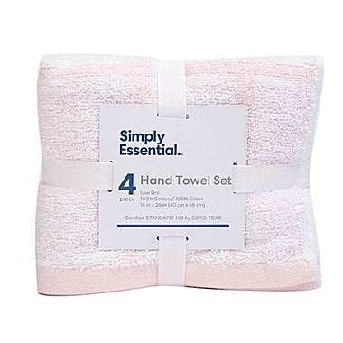 Simply Essential&trade; Cotton 4-Piece Hand Towel Set in Rosewater Blush. View a larger version of this product image.