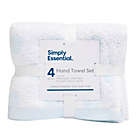 Alternate image 4 for Simply Essential&trade; Cotton Hand Towels in Blue (Set of 4)