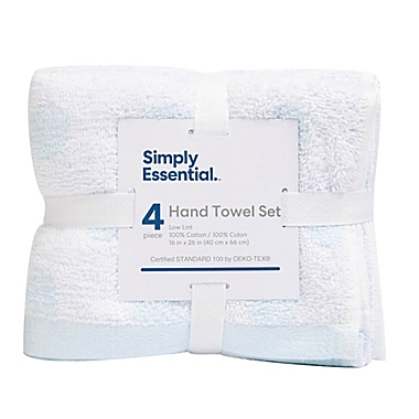 Simply Essential&trade; Cotton Hand Towels in Blue (Set of 4). View a larger version of this product image.