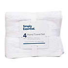 Alternate image 3 for Simply Essential&trade; Cotton 4-Piece Hand Towel Set in Bright White