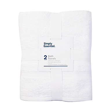 Simply Essential&trade; Cotton 2-Piece Bath Towel Set in Bright White. View a larger version of this product image.