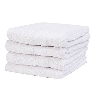 Simply Essential&trade; Cotton 4-Piece Hand Towel Set in Bright White. View a larger version of this product image.