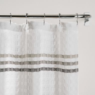 UGG&reg; Audree 72-inch x 72-inch Standard Shower Curtain in White/Grey. View a larger version of this product image.