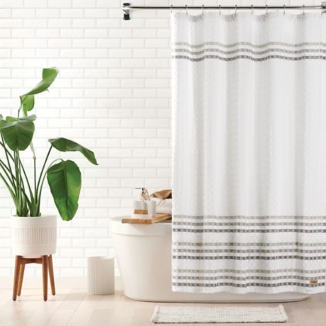 Ugg Audree 72 X Standard Shower Curtain In White Grey, How To Shower Without Curtain