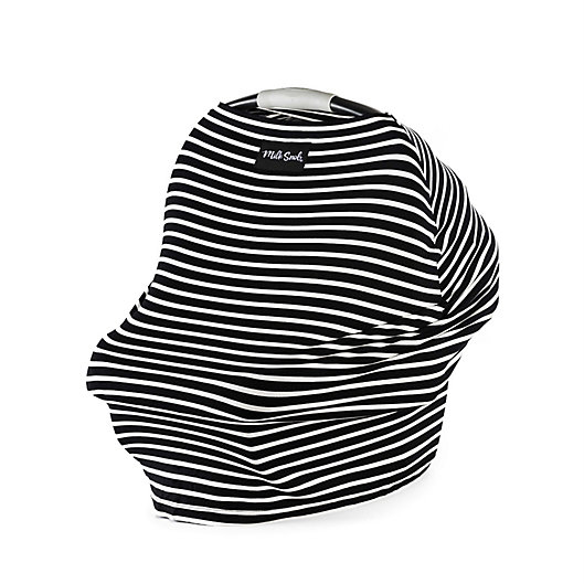 Alternate image 1 for Milk Snob® Modern Stripe Multi-Use Car Seat Cover in Black