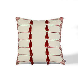 Divine Home Tassels and Stitches Square Throw Pillow in Wine
