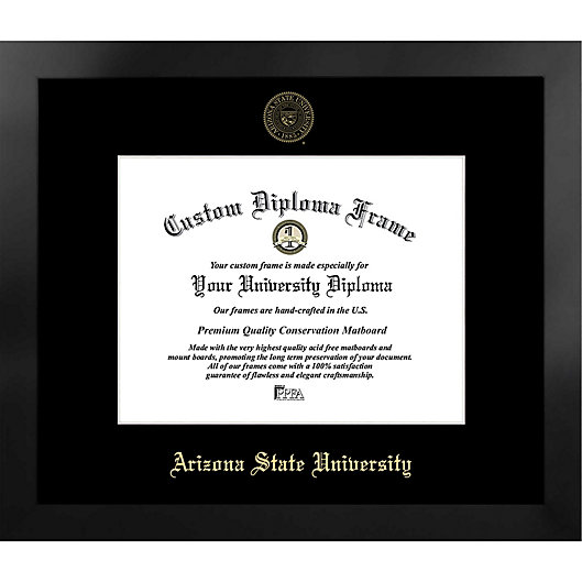 Alternate image 1 for Arizona State University 16.25-Inch x 18.75-Inch Gold Foil Seal Diploma Frame in Black
