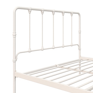 Atwater Living Abby Farmhouse Full Metal Bed in White. View a larger version of this product image.