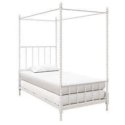 Atwater Living Krissy Twin Metal Canopy Bed Frame in White