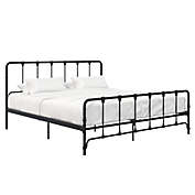 Atwater Living Abby Farmhouse King Metal Bed in Black