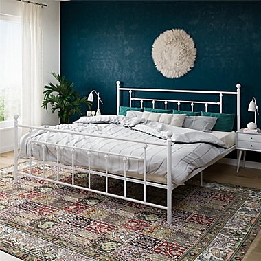 Atwater Living Maisie King Metal Bed in White. View a larger version of this product image.