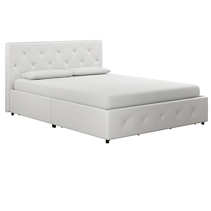 Aer Living Dana Faux Leather, Leather Upholstered Queen Bed