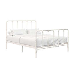 Abby Farmhouse Metal Bed, White, Queen