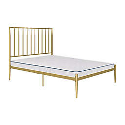 Atwater Living Gemma Queen Metal Bed Frame in Gold