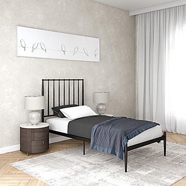 Atwater Living Gemma Twin Metal Bed Frame in Black. View a larger version of this product image.