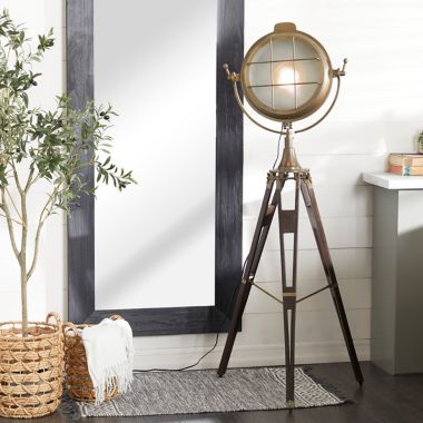 Ridge Road D&eacute;cor Industrial LED Floor Lamp in Black. View a larger version of this product image.