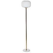 Cosmo Living Marbled Floor Lamp in White with Glass Shade