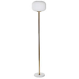 Cosmo Living Marbled Floor Lamp in White with Glass Shade
