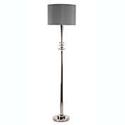 Ridge Road D&eacute;cor Tapered Floor Lamp in Silver with Polyester Shade