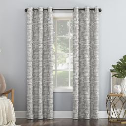Sun Zero® Parrish Distressed Grid Blackout 96-Inch Curtain Panel in Grey (Single)