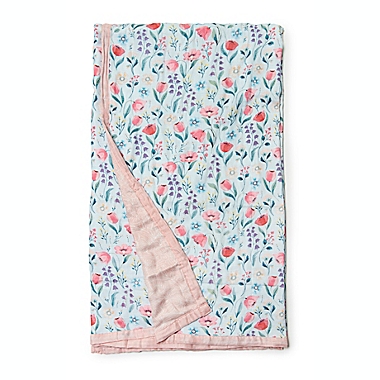 Loulou Lollipop Bluebell Oversize Multicolor Muslin Quilt. View a larger version of this product image.