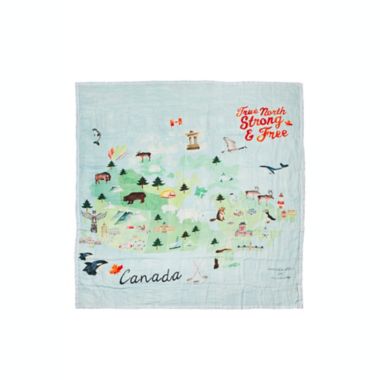 Loulou Lollipop Canada Oversize Multicolor Muslin Quilt. View a larger version of this product image.