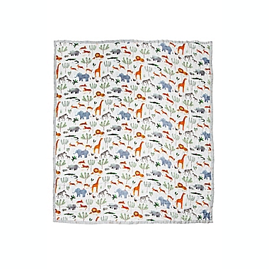 Loulou Lollipop Jungle Oversize Multicolor Muslin Quilt. View a larger version of this product image.