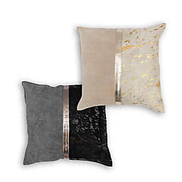 Divine Home® Austin Cowhide and Suede Square Throw Pillow