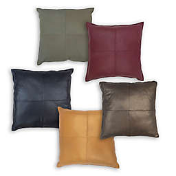 Divine Home Soft Metallic Genuine Lambskin Square Throw Pillow