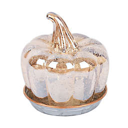 Bee & Willow™ Glass Pumpkin Cloche with LED Votive Candle in Amber