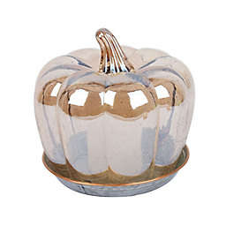 Bee & Willow™ Medium Glass Pumpkin Cloche with LED Votive Candle in Amber