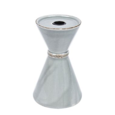 Bee &amp; Willow&trade; Medium Ceramic Candle Holder in Grey. View a larger version of this product image.