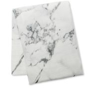 Lulujo Baby Deluxe Marble Swaddle in Grey/White