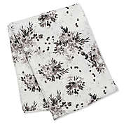 Lulujo Baby Deluxe Floral Swaddle in White/Black