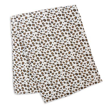 Lulujo Baby Deluxe Leopard Swaddle in Black/White. View a larger version of this product image.