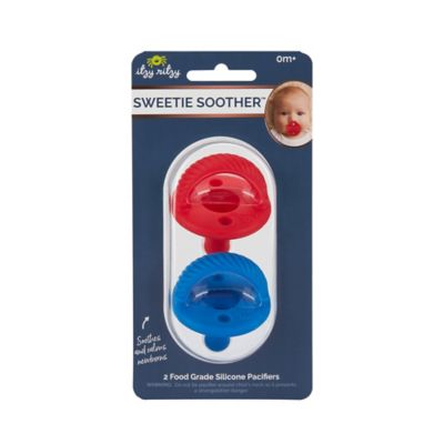 Itzy Ritzy&reg; Sweetie Soother&trade; in Red &amp; French Blue (2-Pack)
