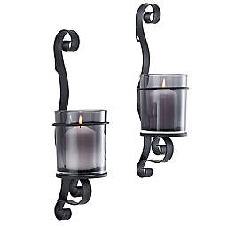 Danya B™ Horizontal Mirror Tealight Candle Sconce with Metal Frame SE1473 