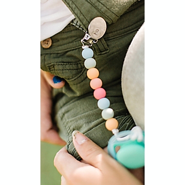 Loulou Lollipop&reg; Mini Lolli Pacifier Clip with Metal Fastener in Summer. View a larger version of this product image.
